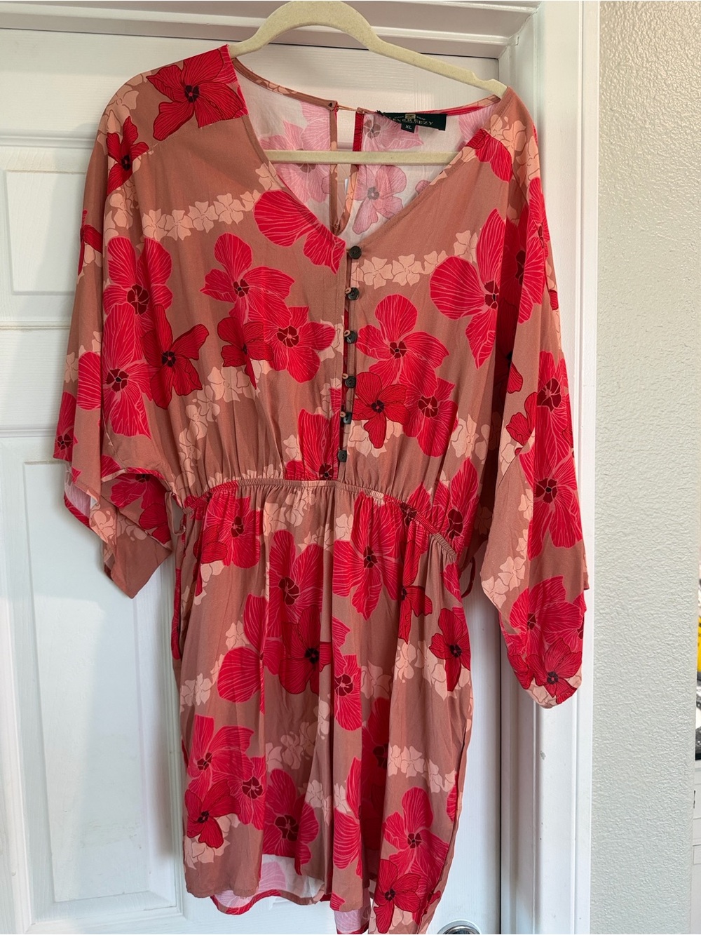 Floral Button-Front Romper in Pink